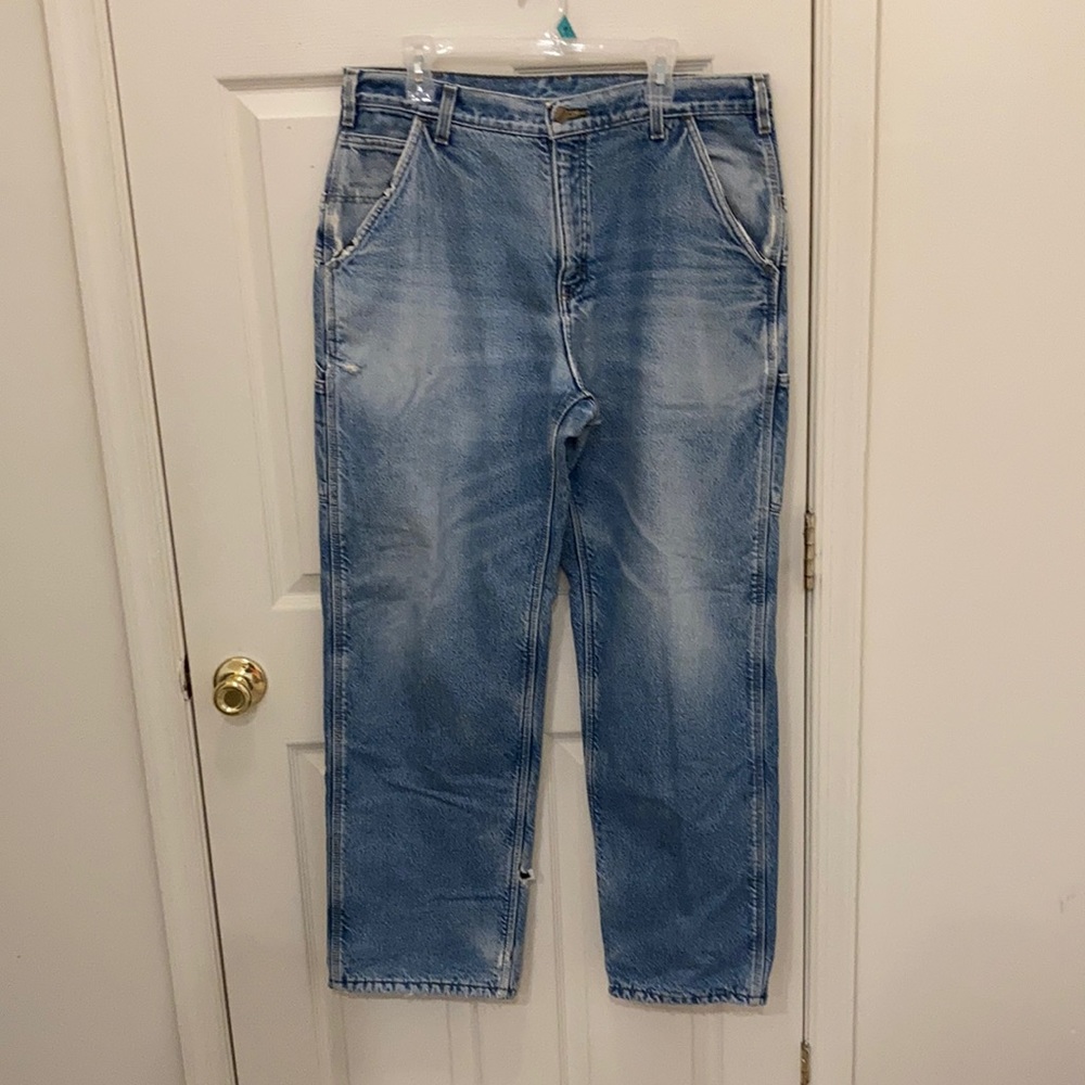 Carhartt 36x32 distressed fleece line inside pants